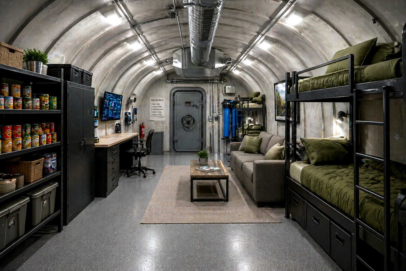 Inside View of Underground Survival Shelters